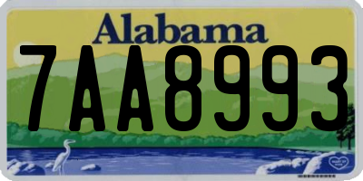 AL license plate 7AA8993