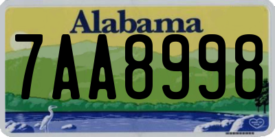 AL license plate 7AA8998