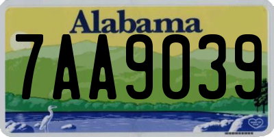 AL license plate 7AA9039