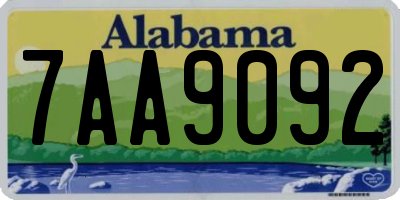 AL license plate 7AA9092