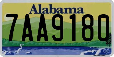 AL license plate 7AA9180
