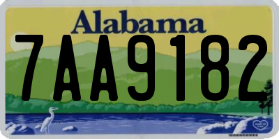 AL license plate 7AA9182
