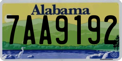 AL license plate 7AA9192