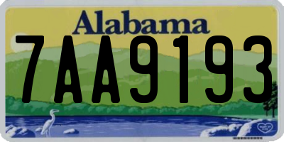 AL license plate 7AA9193