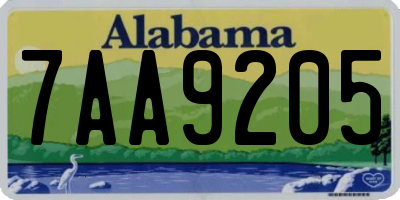AL license plate 7AA9205