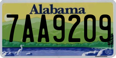 AL license plate 7AA9209