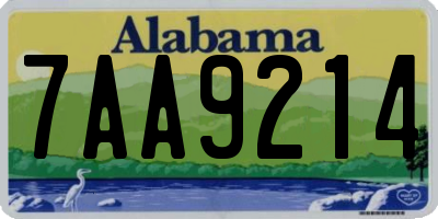 AL license plate 7AA9214