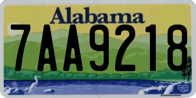 AL license plate 7AA9218