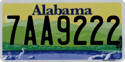 AL license plate 7AA9222