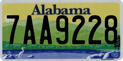 AL license plate 7AA9228
