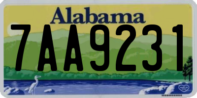AL license plate 7AA9231