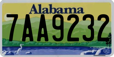 AL license plate 7AA9232
