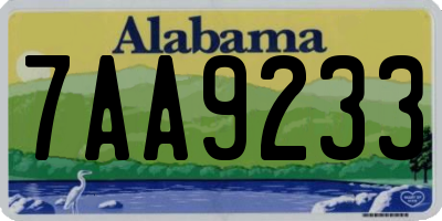 AL license plate 7AA9233