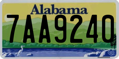 AL license plate 7AA9240
