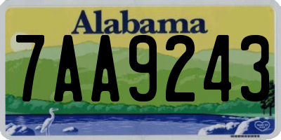 AL license plate 7AA9243