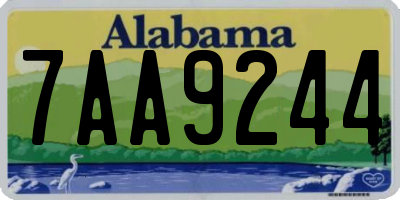 AL license plate 7AA9244