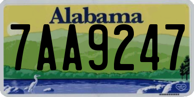 AL license plate 7AA9247