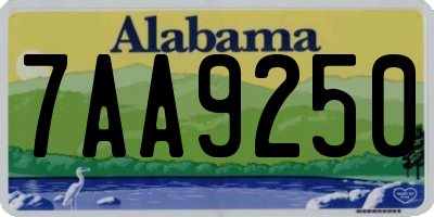 AL license plate 7AA9250