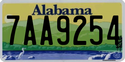 AL license plate 7AA9254