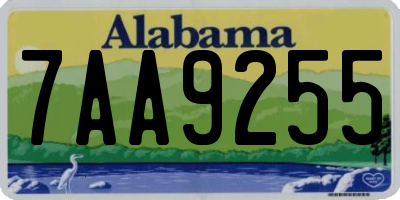 AL license plate 7AA9255