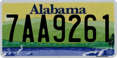 AL license plate 7AA9261