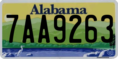 AL license plate 7AA9263