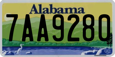 AL license plate 7AA9280