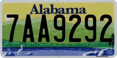 AL license plate 7AA9292