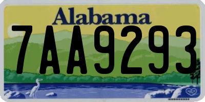 AL license plate 7AA9293