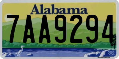 AL license plate 7AA9294