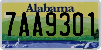AL license plate 7AA9301