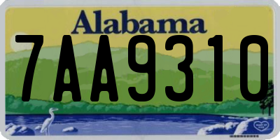 AL license plate 7AA9310