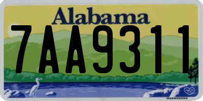 AL license plate 7AA9311