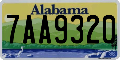 AL license plate 7AA9320