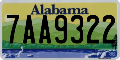AL license plate 7AA9322