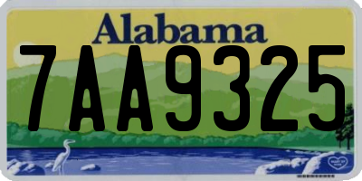 AL license plate 7AA9325