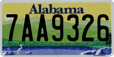 AL license plate 7AA9326