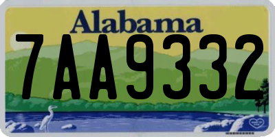 AL license plate 7AA9332