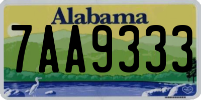 AL license plate 7AA9333