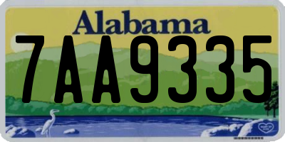 AL license plate 7AA9335