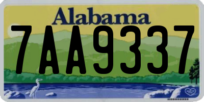 AL license plate 7AA9337