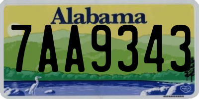 AL license plate 7AA9343