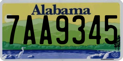AL license plate 7AA9345
