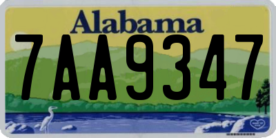AL license plate 7AA9347