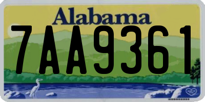 AL license plate 7AA9361