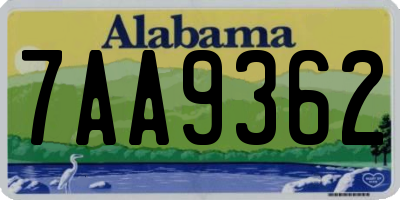 AL license plate 7AA9362