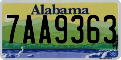AL license plate 7AA9363