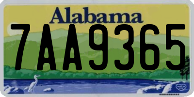 AL license plate 7AA9365