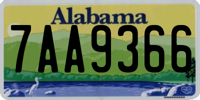 AL license plate 7AA9366