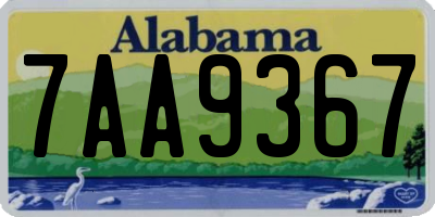 AL license plate 7AA9367